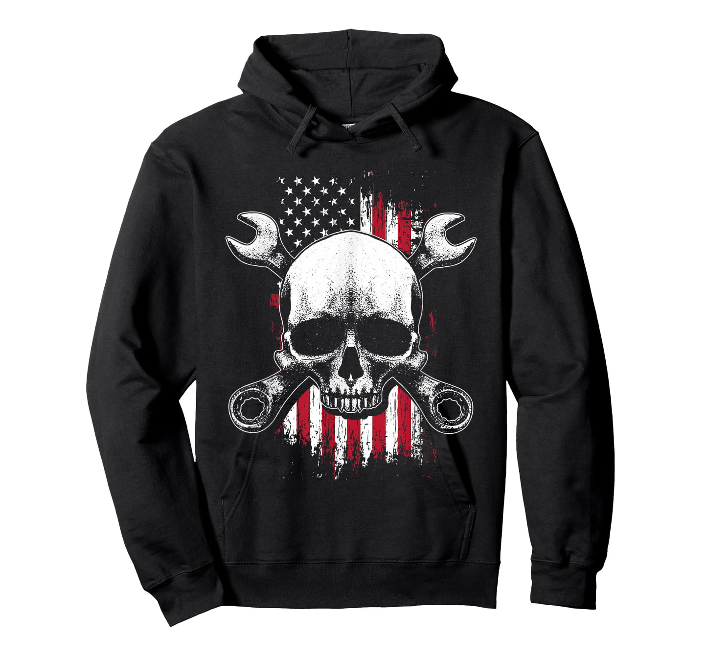 US American Flag | Wrench Tools | Garage Skeleton Mechanic T-Shirt