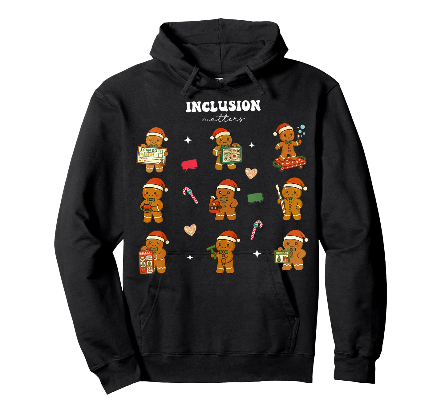 Christmas Inclusion Matter Gingerbread Neurodivergent Autism T-Shirt