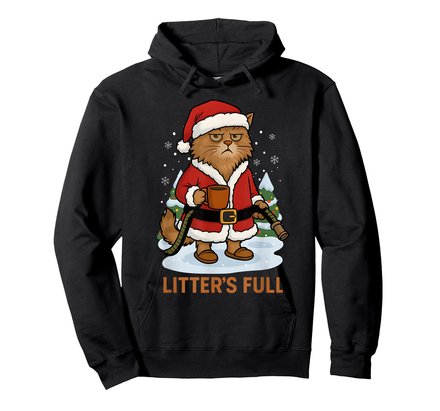 Hilarious Litter’s Full Funny Coffee Cat Lovers Christmas T-Shirt