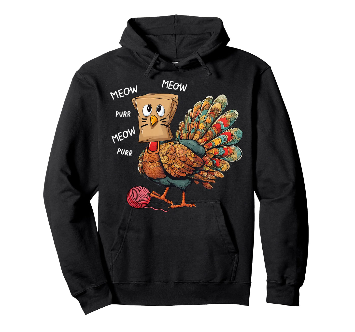 Thanksgiving Turkey Meow I'm a Cat Funny Thanksgiving Men Women Girls Kids T-Shirt