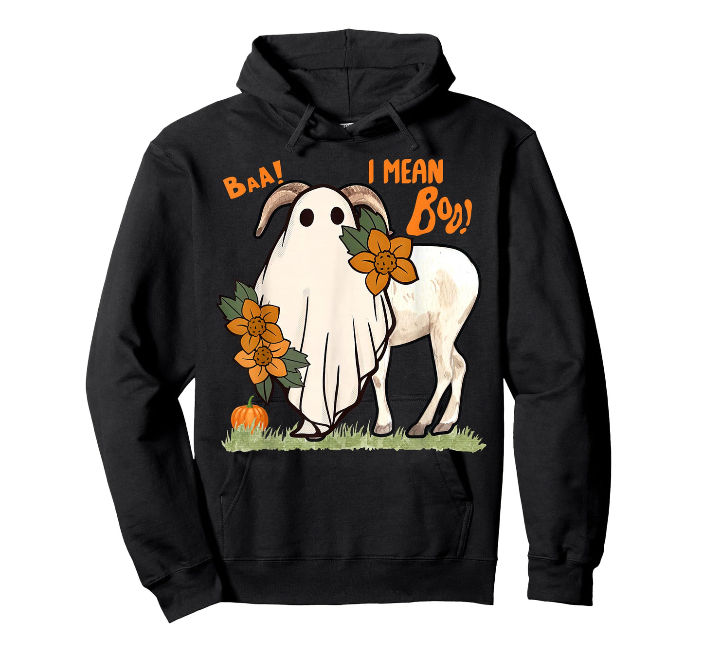 Baa I Mean Boo Halloween Goat Ghost Farmer Animal Scary T-Shirt