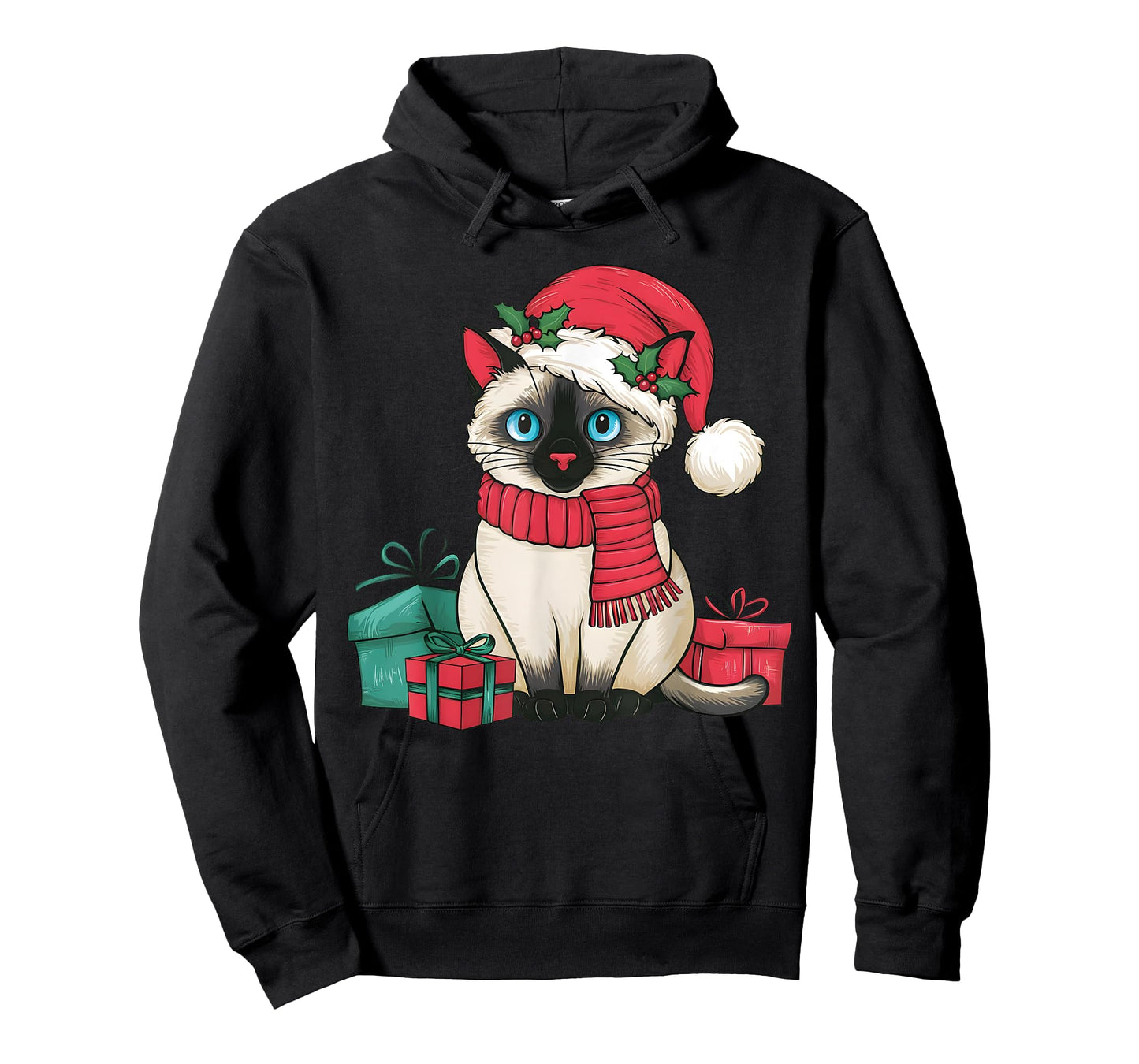 Siamese Cat Xmas Holiday Santa Siamese Cat Christmas Men Women Kids T-Shirt
