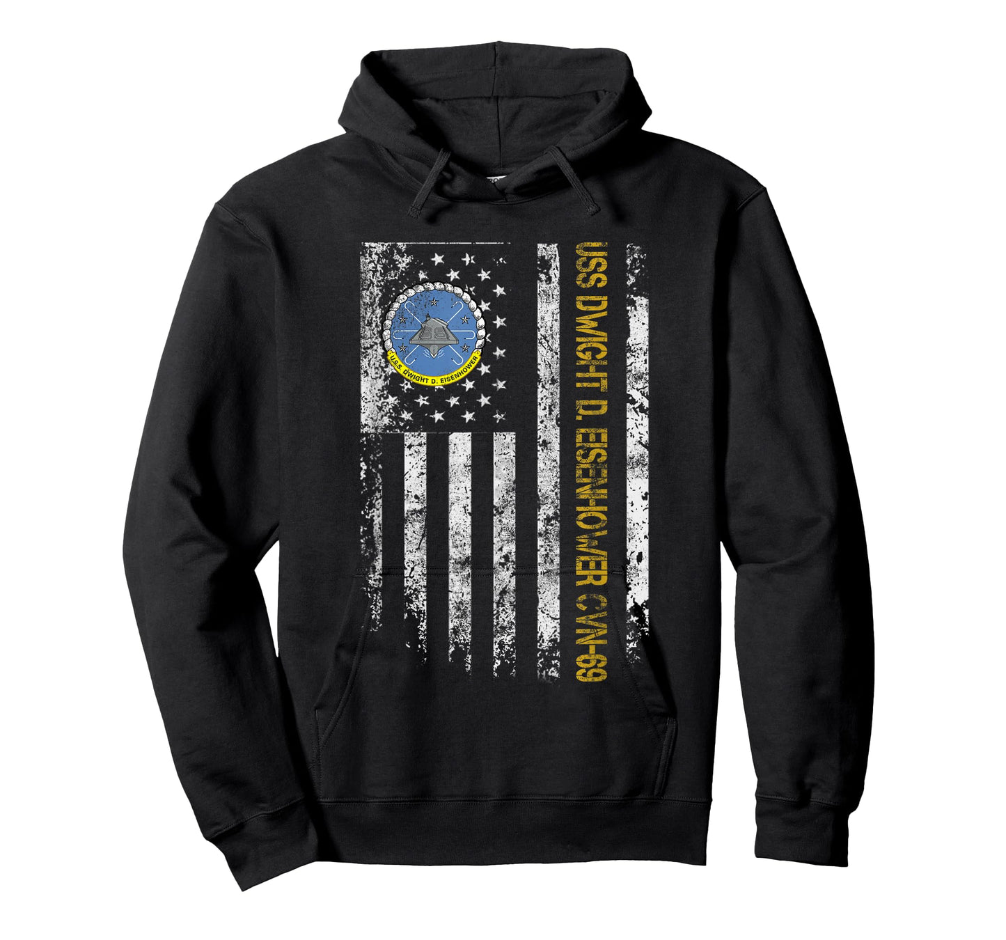 USS Dwight Eisenhower CVN-69 Aircraft Carrier Veteran Flag T-Shirt