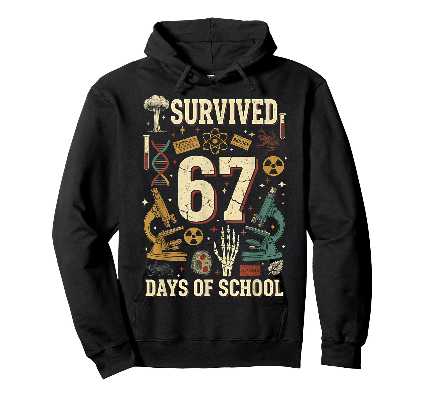 Funny 67 Meme Science I Survived 67 Days of School Six Seven T-Shirt