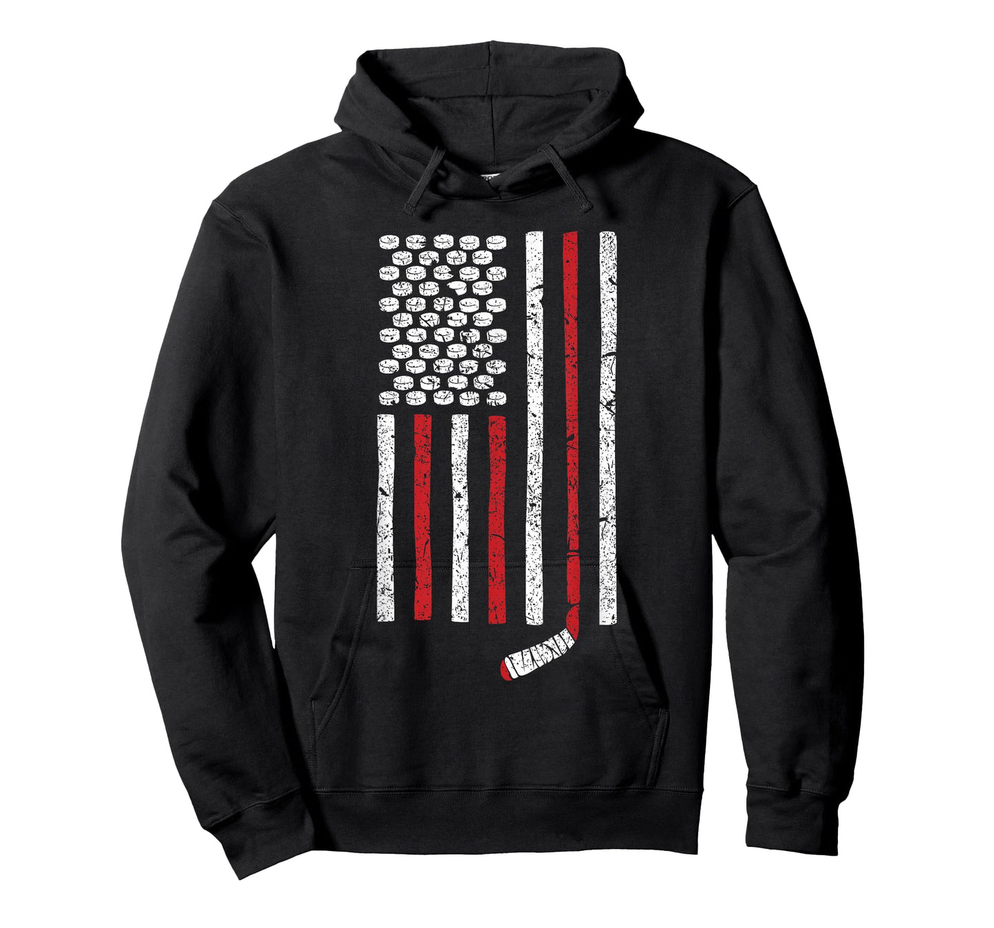 Hockey Stick and Puck American Flag T-Shirt