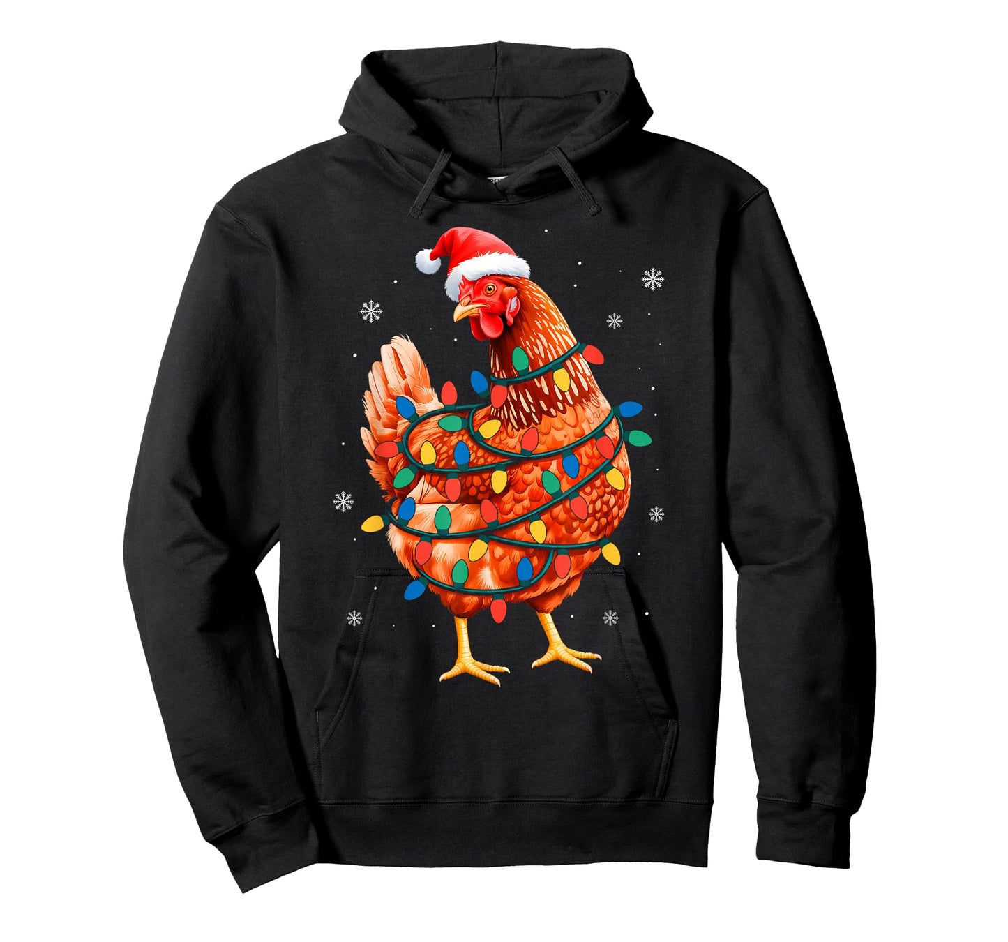 Chicken Christmas Tree Lights Farm Animal Santa Xmas Pajamas T-Shirt