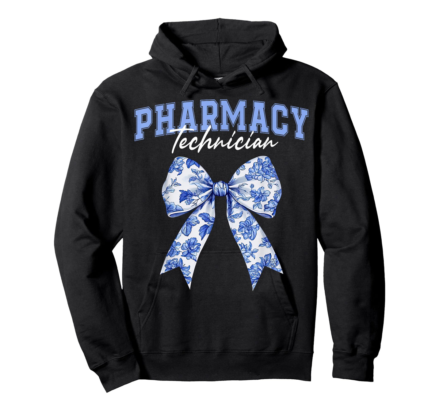 Cute Floral Blue Coquette Bow Pharmacy Technician Cpht T-Shirt