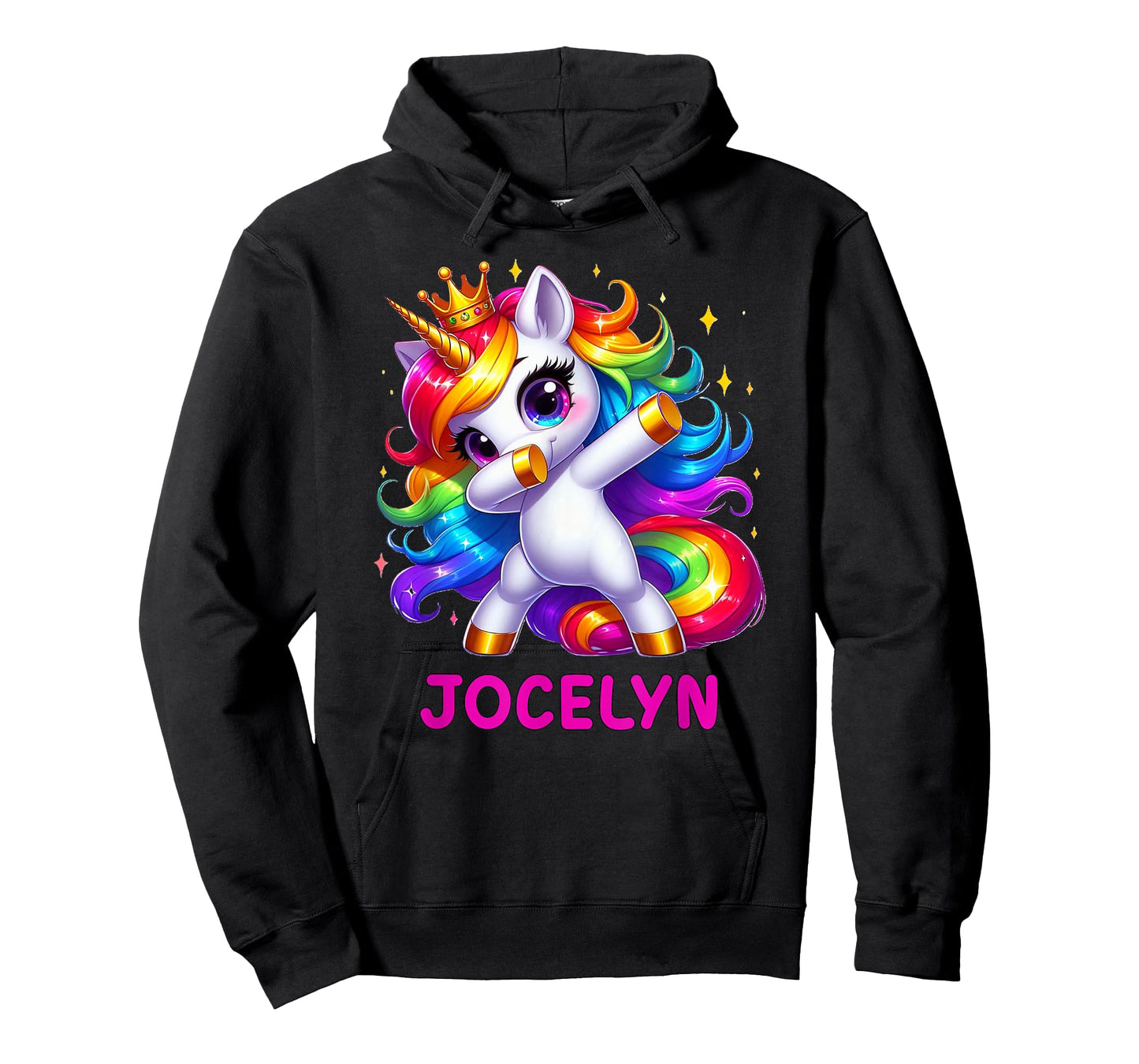 JOCELYN Personalized Name Dabbing Unicorn Birthday Queen T-Shirt
