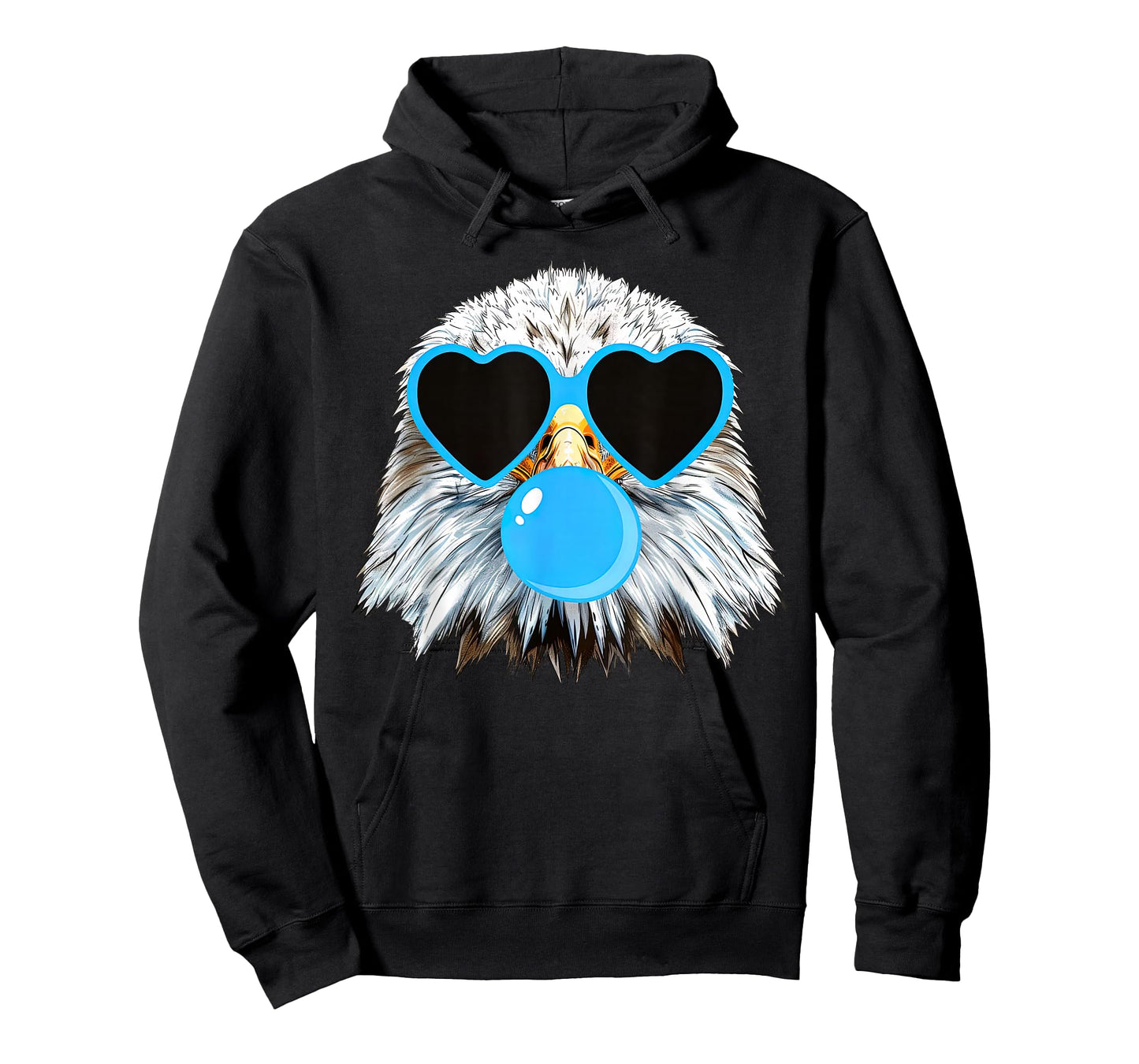 Cute Eagle Blowing Bubblegum Wearing Heart Glasses Costume T-Shirt