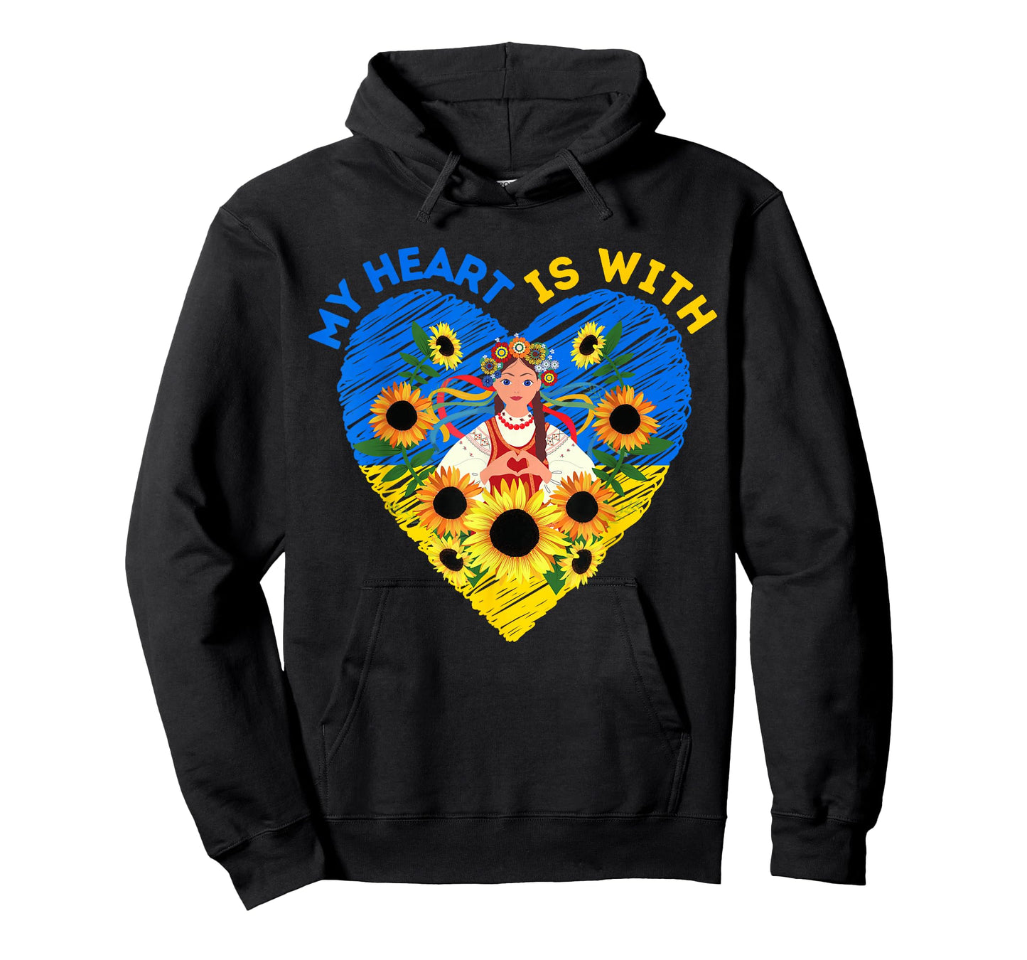 MY HEART IS WITH UKRAINE, Ukrainian Flag Traditional Women T-Shirt