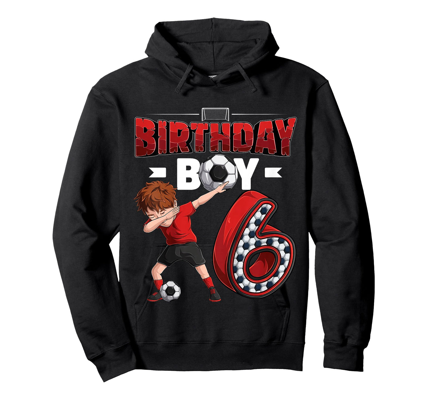 Kids dabbing boy 6 year old Soccer Player 6th birthday party T-Shirt