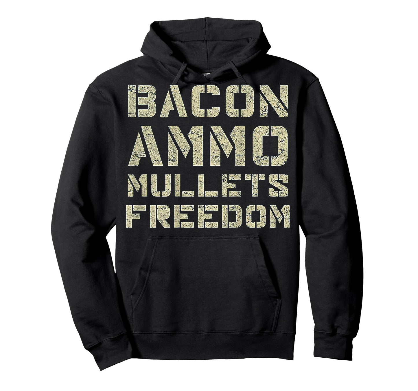 Bacon Ammo Mullets Freedom (on back) T-Shirt