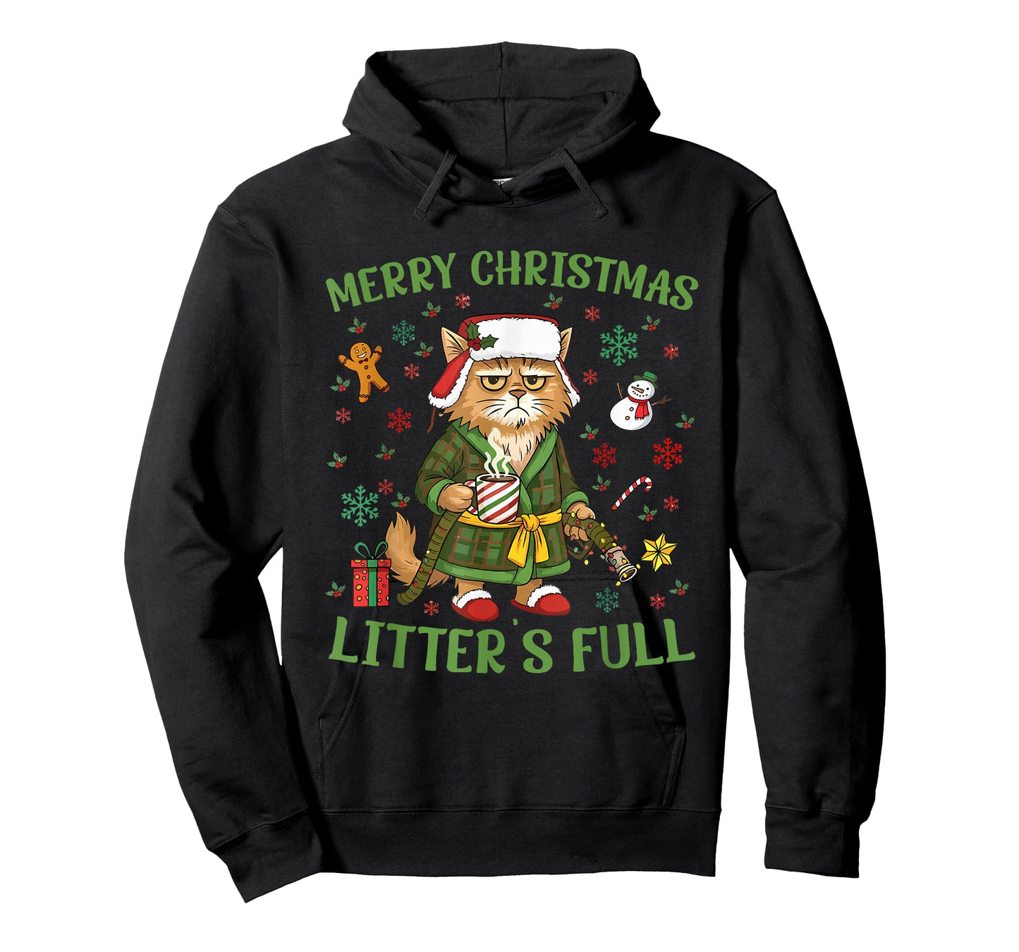 Funny Litter’s Full Cat Parody Tee Christmas T-Shirt