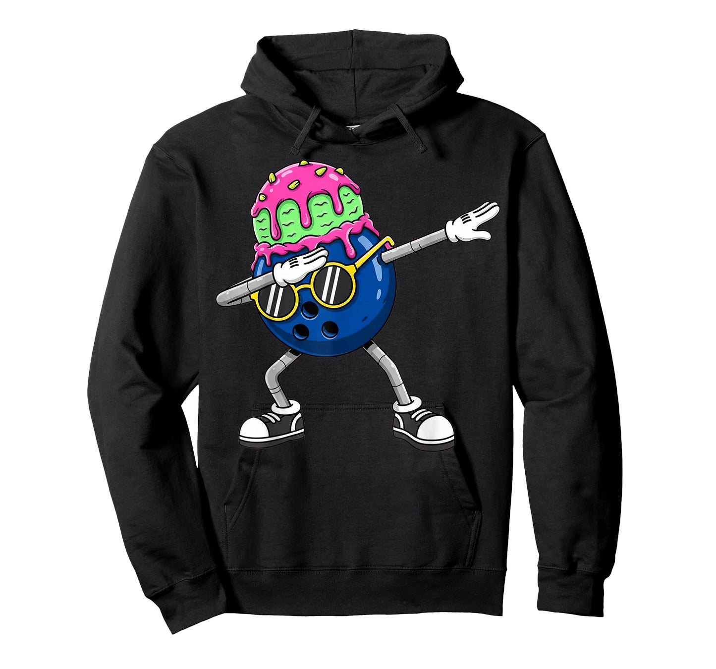 Dabbing Bowling Ball Drip Ice Cream Kids Youth Boys Girls T-Shirt