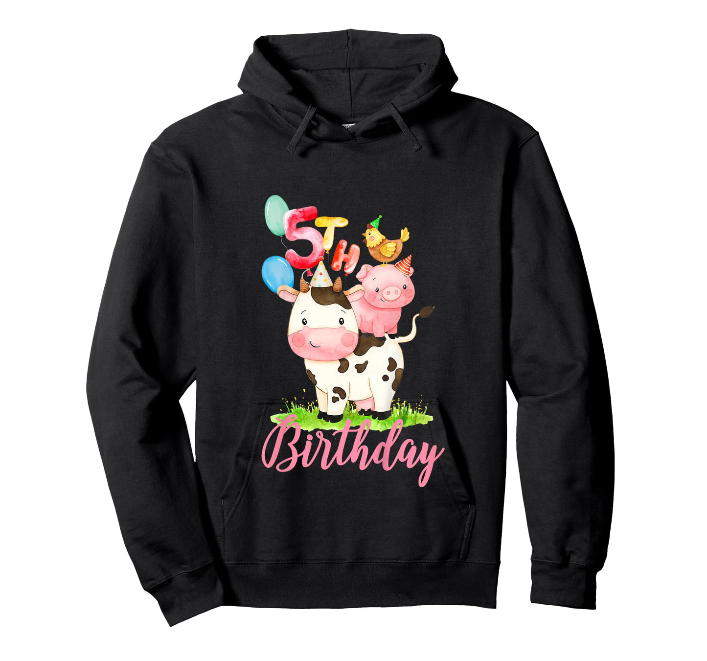5 Years Old Girl Farm Animals It's My 5th Birthday T-Shirt