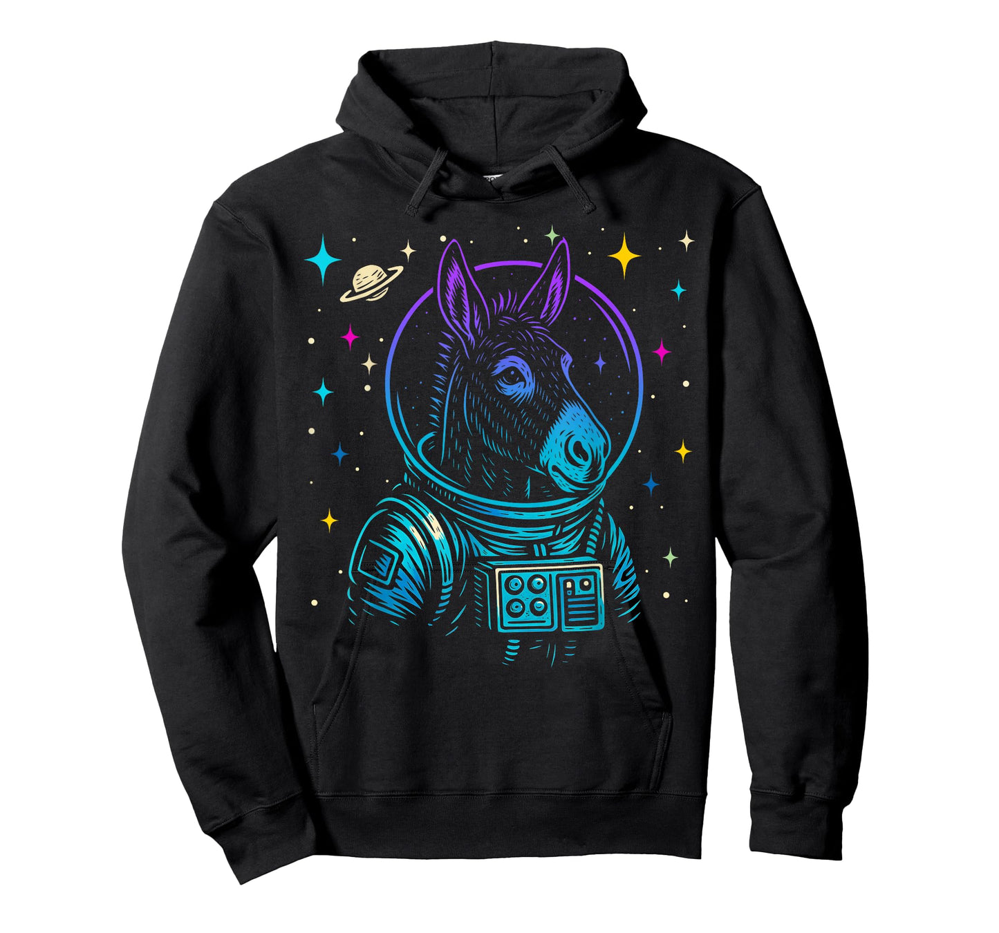 Colorful Astronaut Donkey Space Galaxy Farm Animal T-Shirt