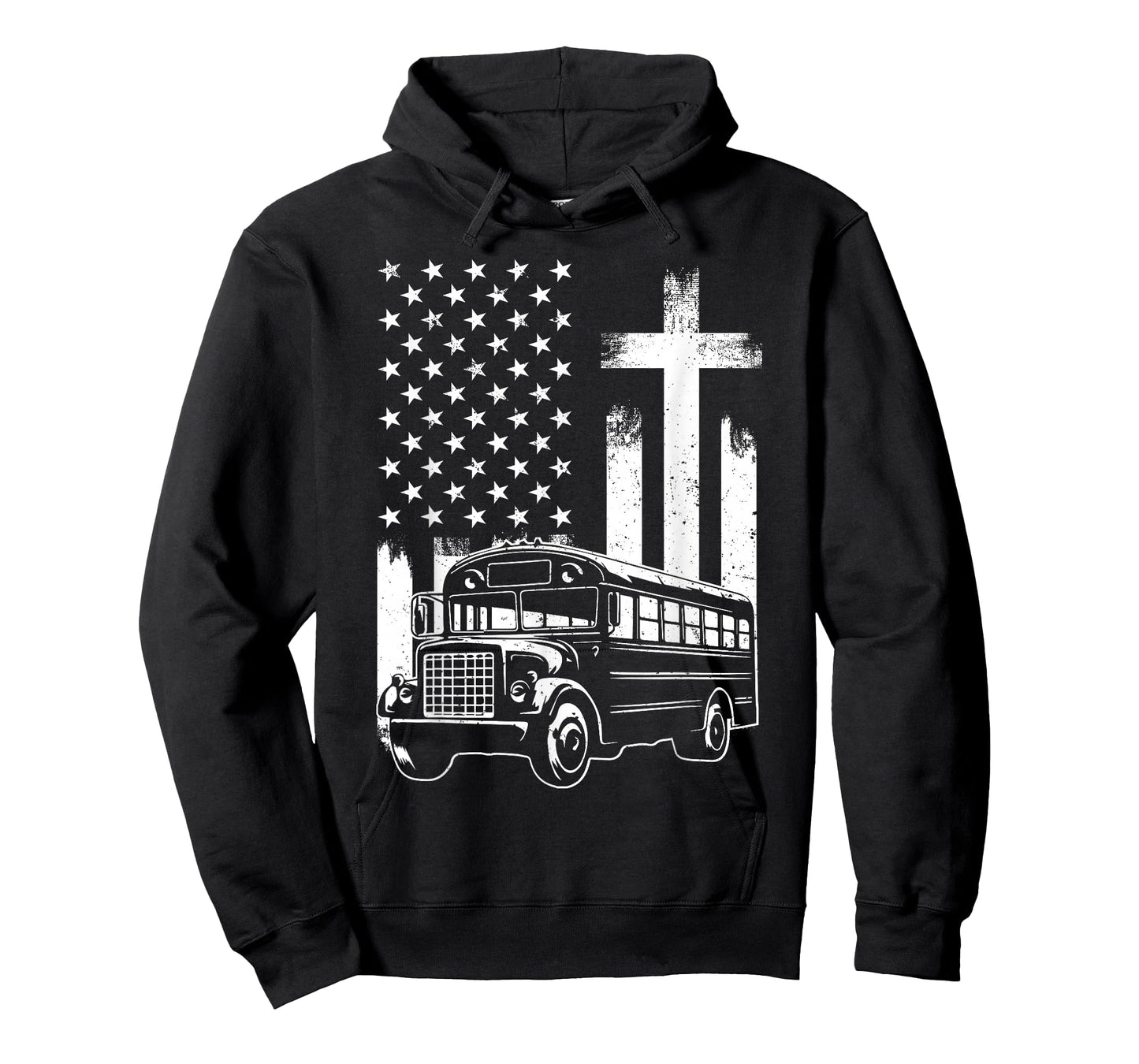 Bus Driver Patriotic Christian USA Flag School Bus Driver T-Shirt