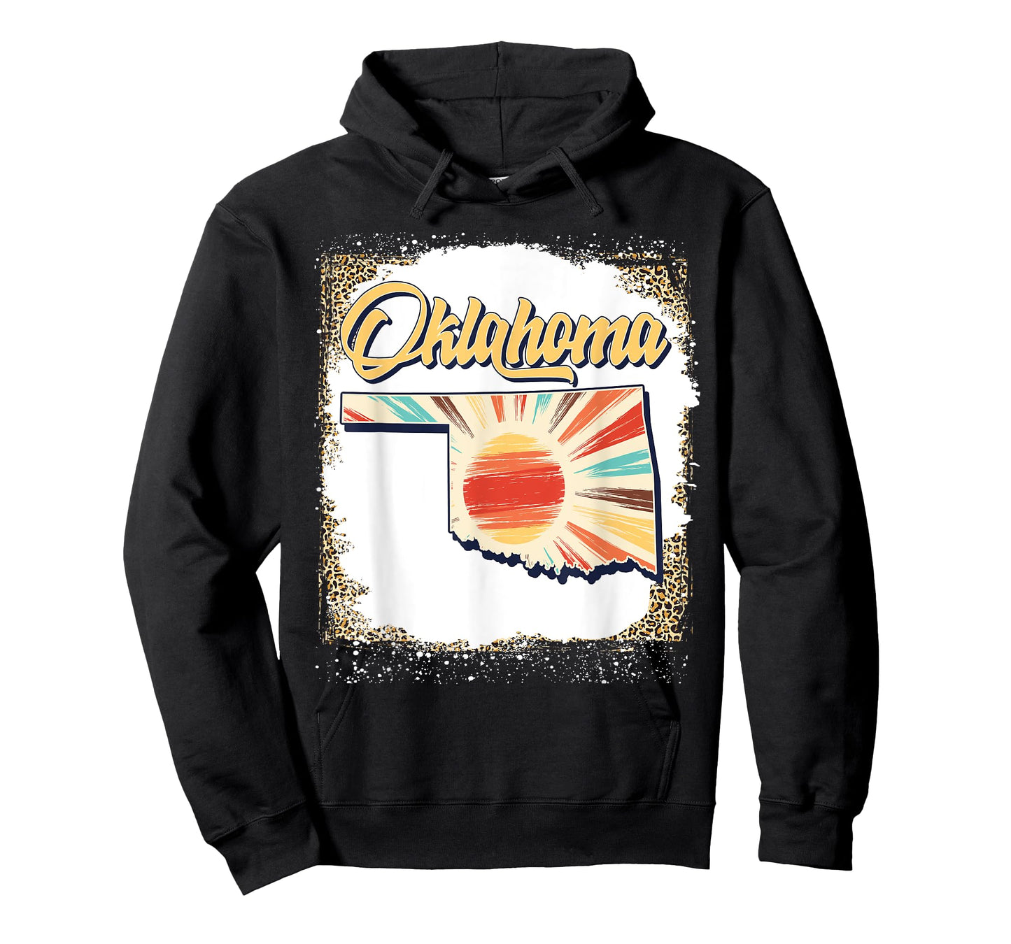 Vintage USA Oklahoma State Map Flag Souvenir Men Women Kids T-Shirt