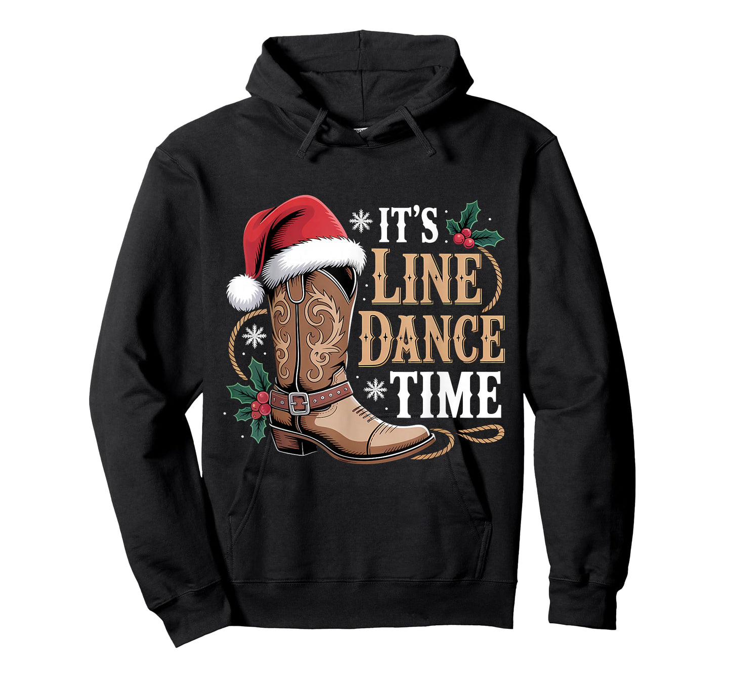 It's Line Dance Time Line Dancing Santa Hat Christmas Eve T-Shirt