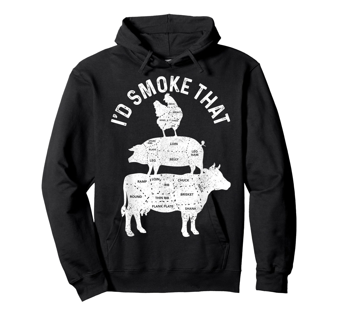 Chef Butcher BBQ I'd Smoke That Pork Beef Funny Father's Day T-Shirt