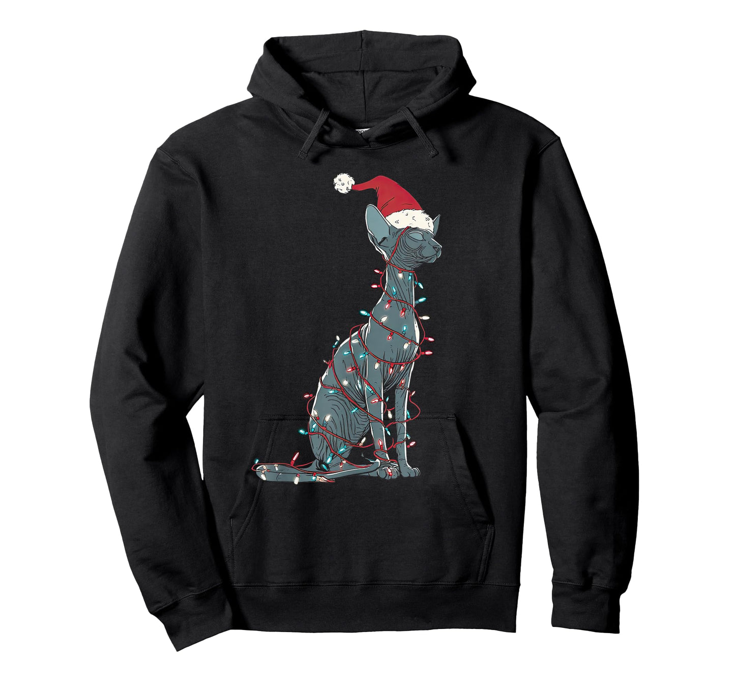 Funny Sphynx Cat Christmas Graphics Animal Lights Lover T-Shirt