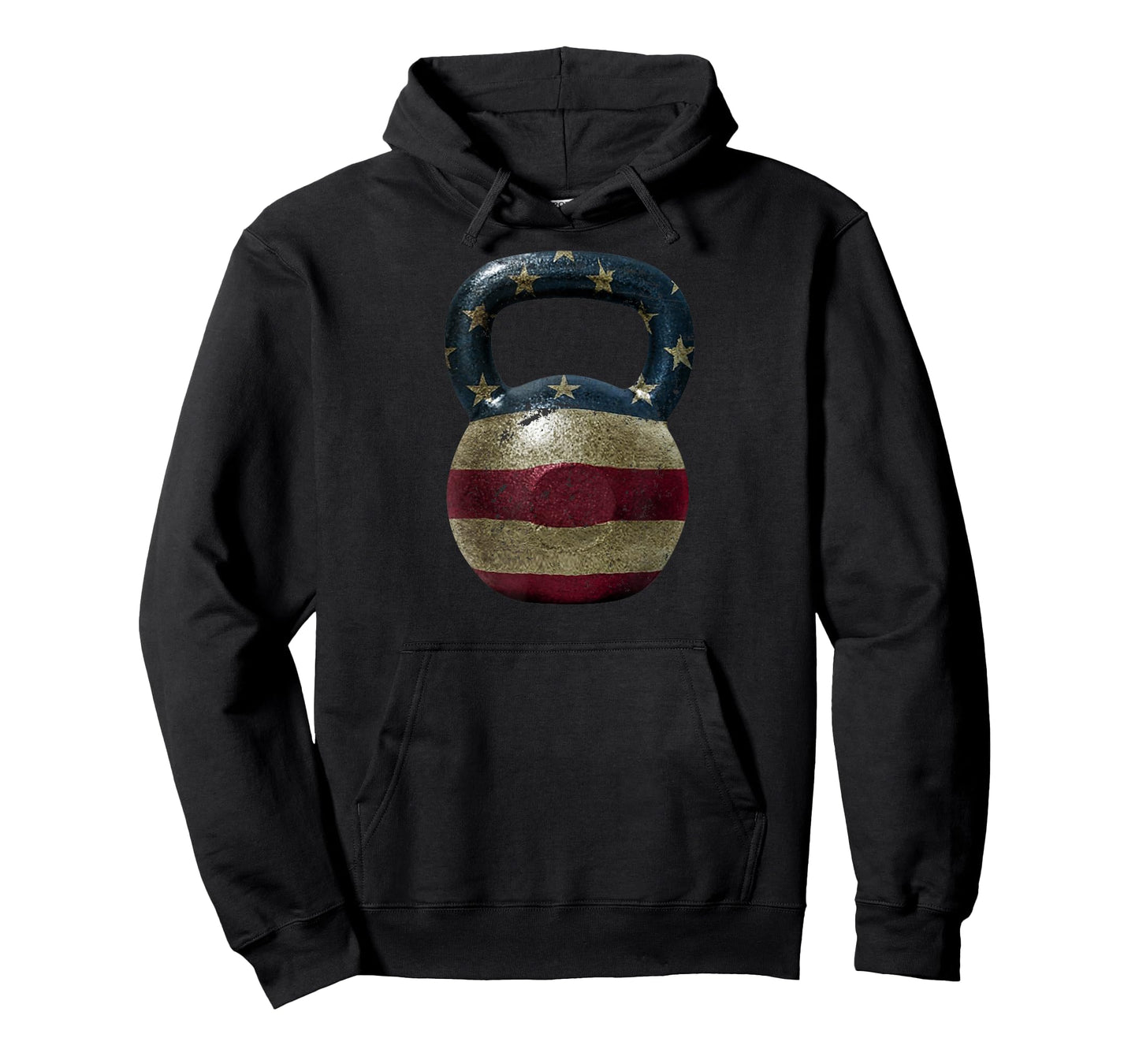 Rustic American Flag Kettle bell t-shirt, weight lifting T-Shirt