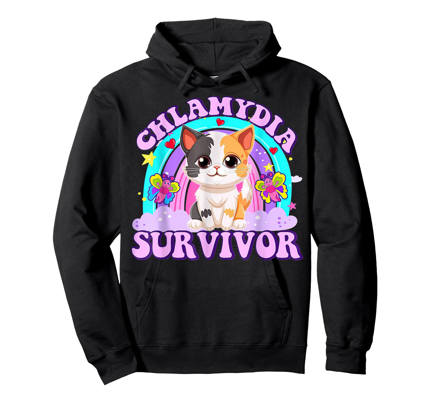 Chlamydia Survivor Cat Rainbow T-Shirt