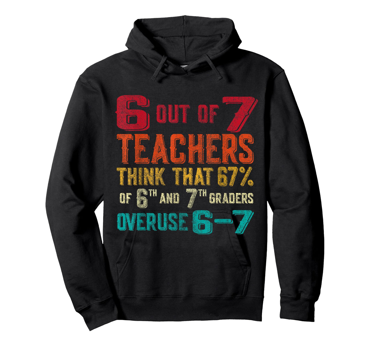Funny 67 Teacher Middle School Teacher 6 7 Funny Overuse 67 T-Shirt