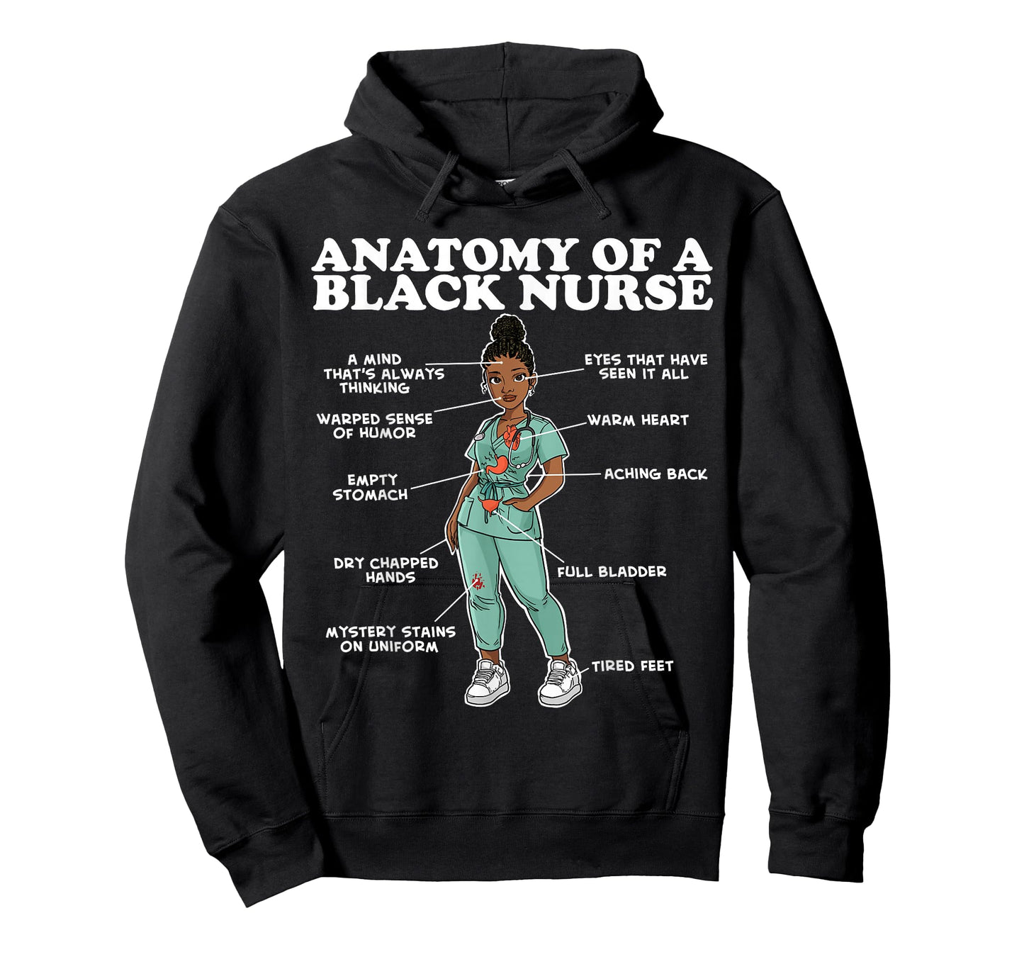 Anatomy of a Black Nurse T-Shirt