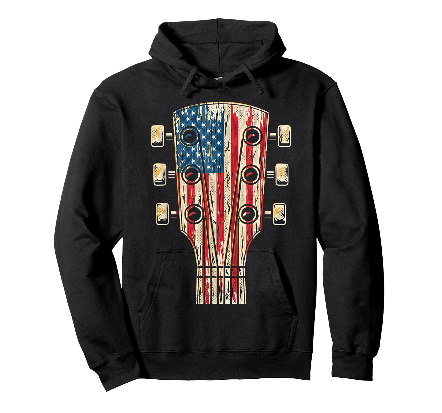 American Flag Guitar 4th of July Guitarist USA Country Music T-Shirt