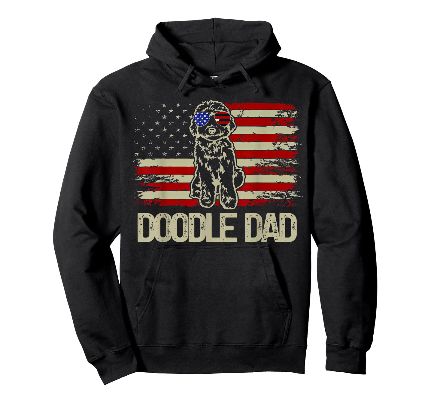 Patriotic Doodle Dad Goldendoodle American Flag 4th of July Women Men T-Shirt