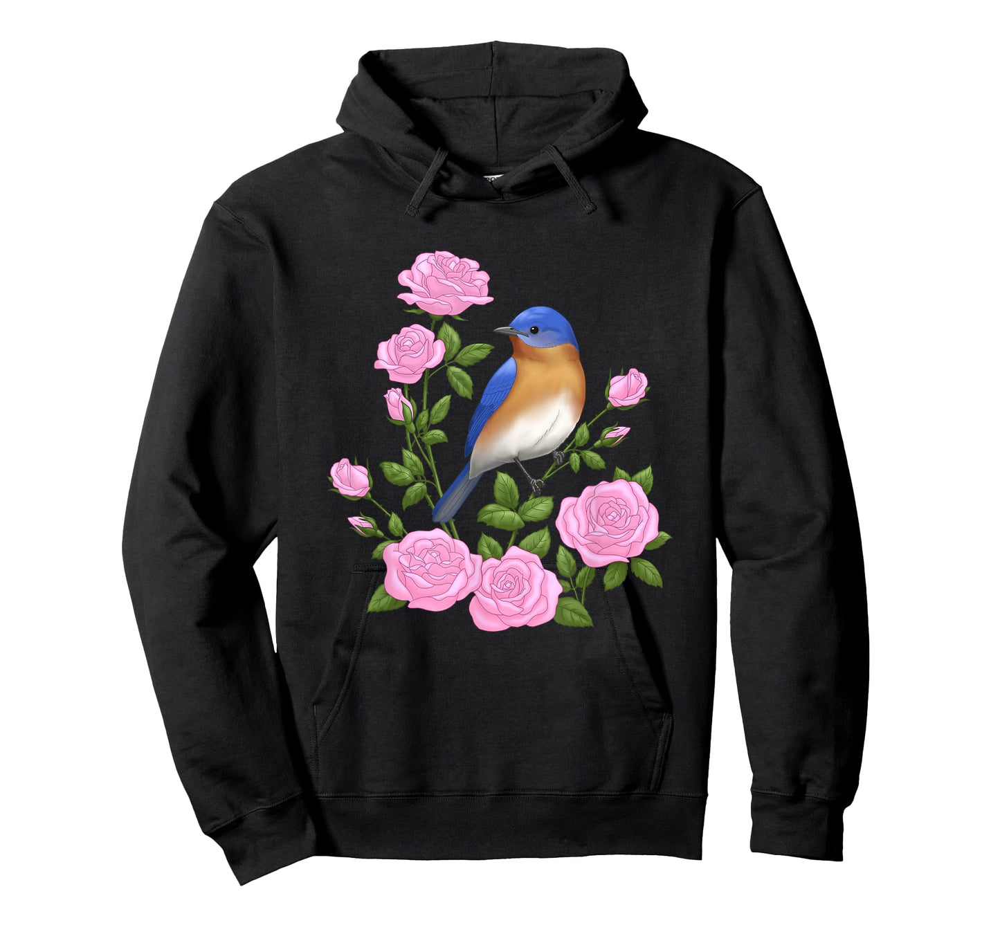 Eastern Bluebird and Pretty Pink Roses T-Shirt