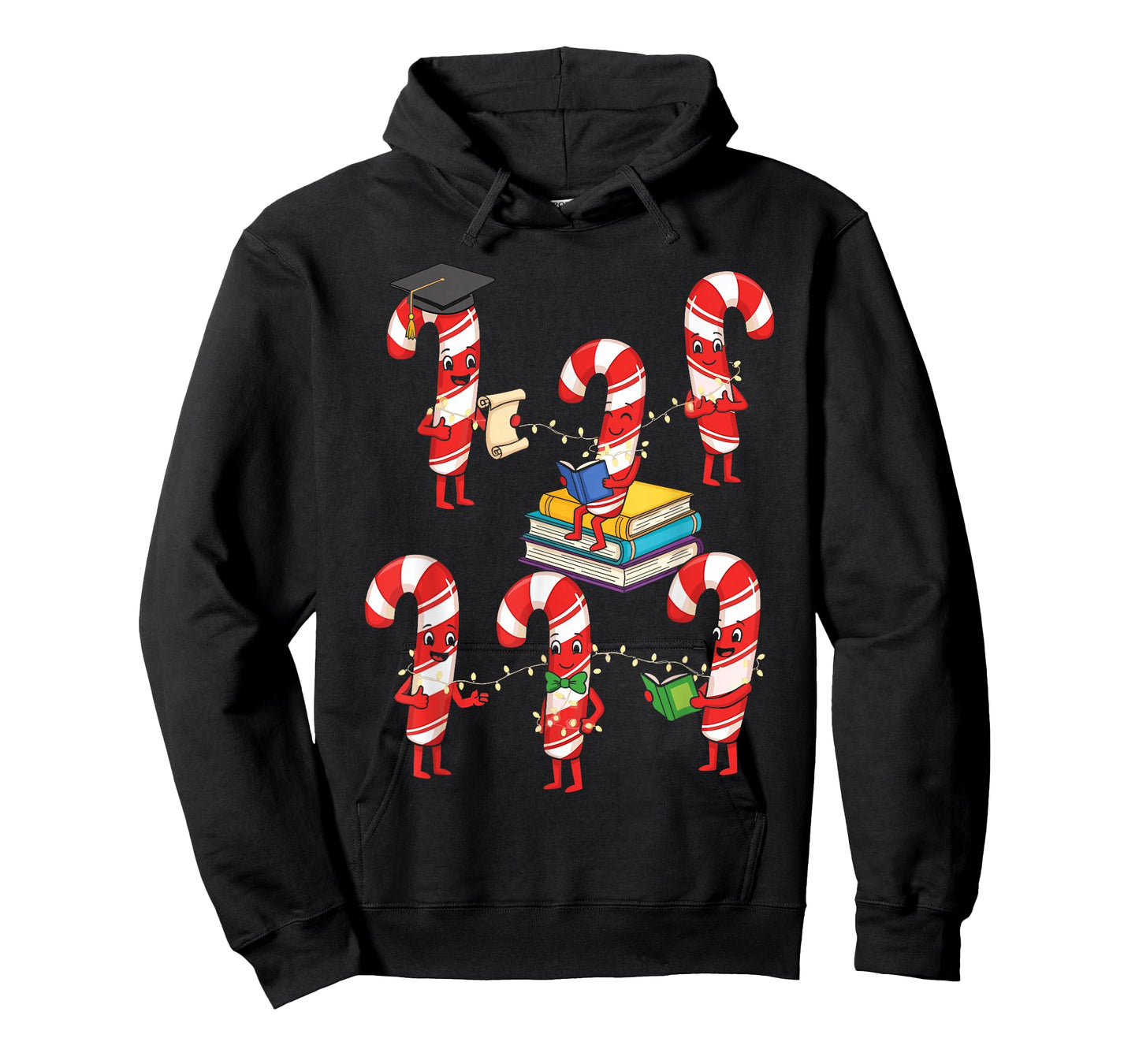 Bookmas Christmas Books Shirt, Candy Cane Bookworm T-Shirt