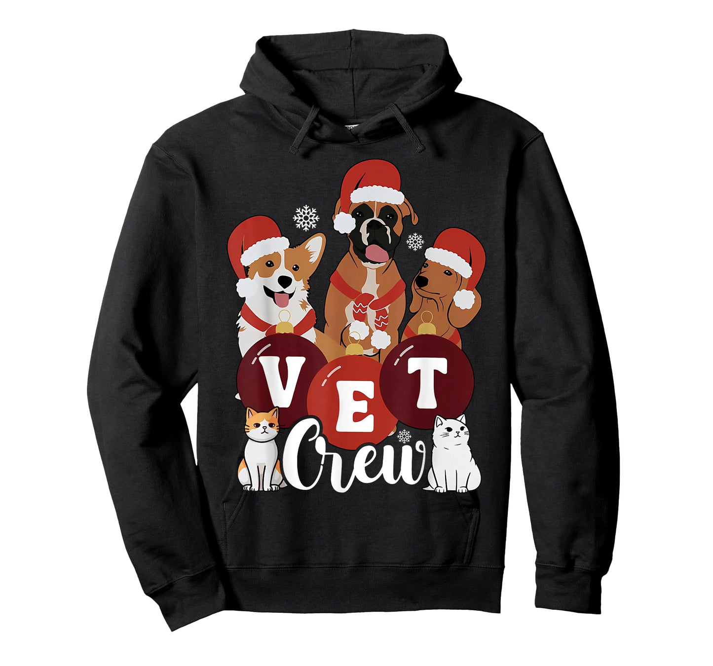 Christmas Cute Pet Santa Hat Vet Crew Veterinary Technician T-Shirt