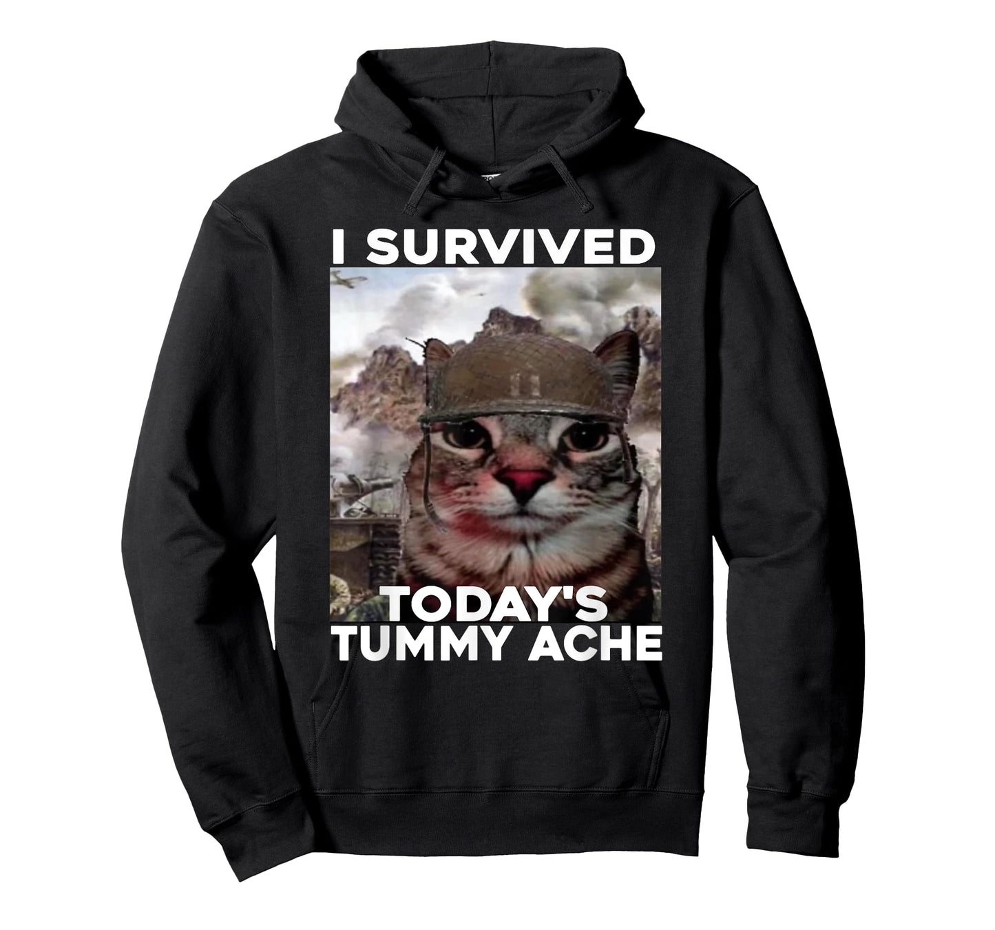 I Survived Today's Tummy Ache cat T-Shirt
