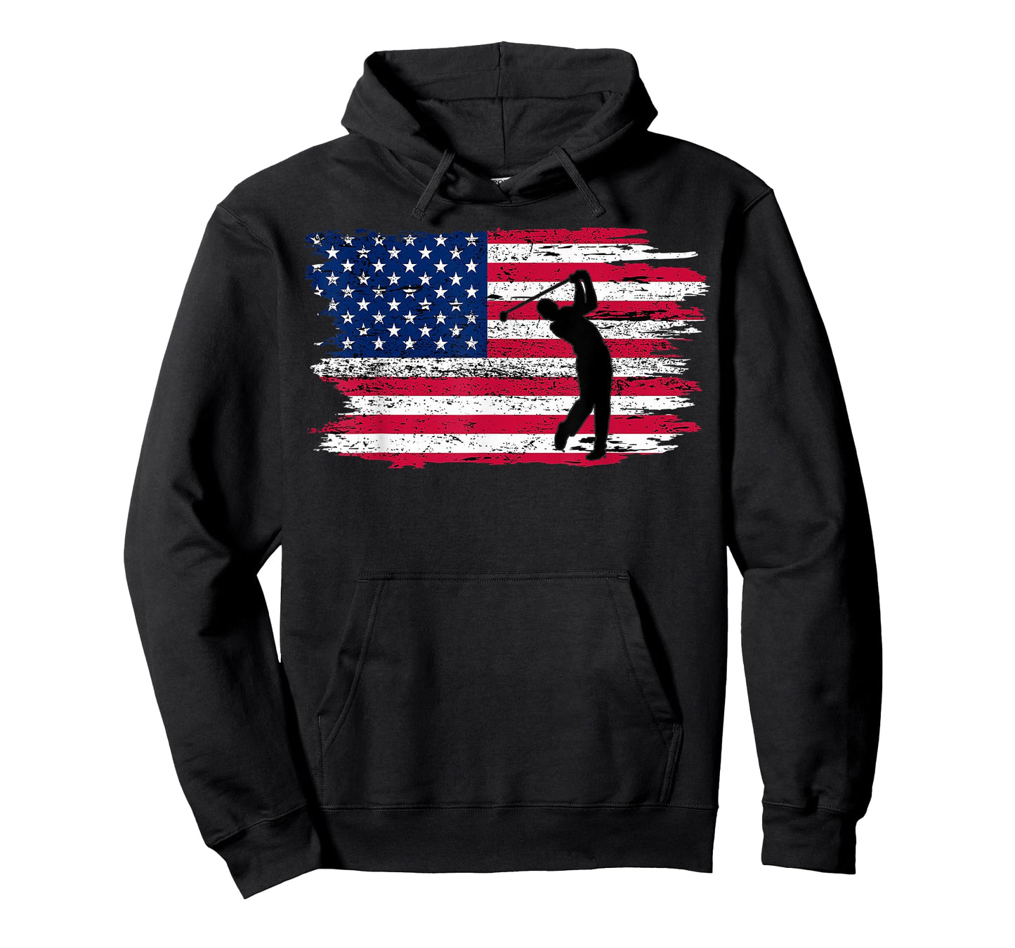 American Flag Golf Shirt 4th July Patriotic Golfer T-Shirt