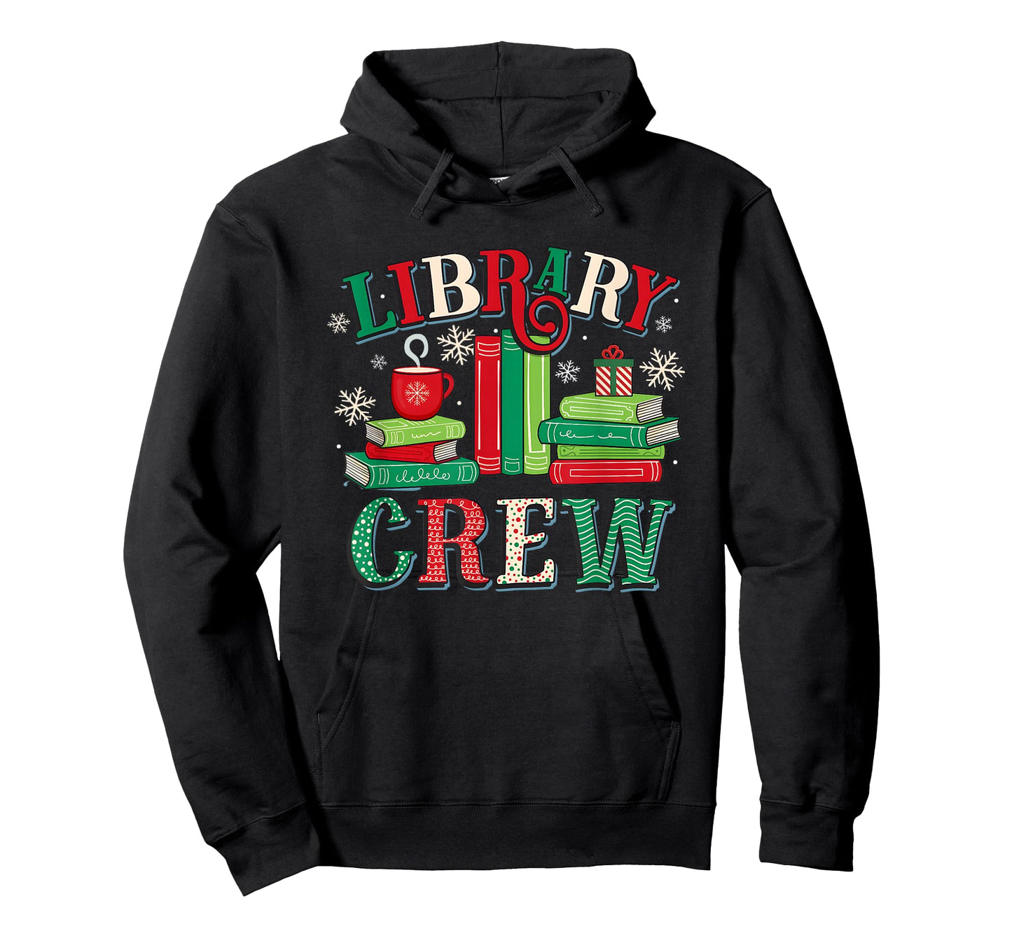 Library Crew Book Lovers Reader Teacher Librarian Christmas T-Shirt