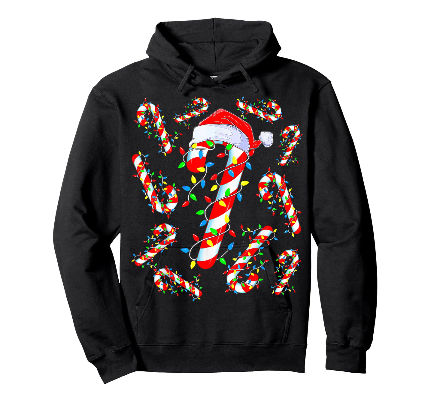 Candy Cane Crew Red and White Santa Funny Christmas Lights T-Shirt