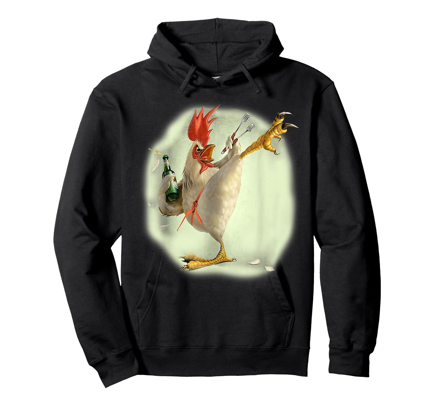 Chicken Beer Karate Kick Cool Chicken Funny Chicken Farmer T-Shirt