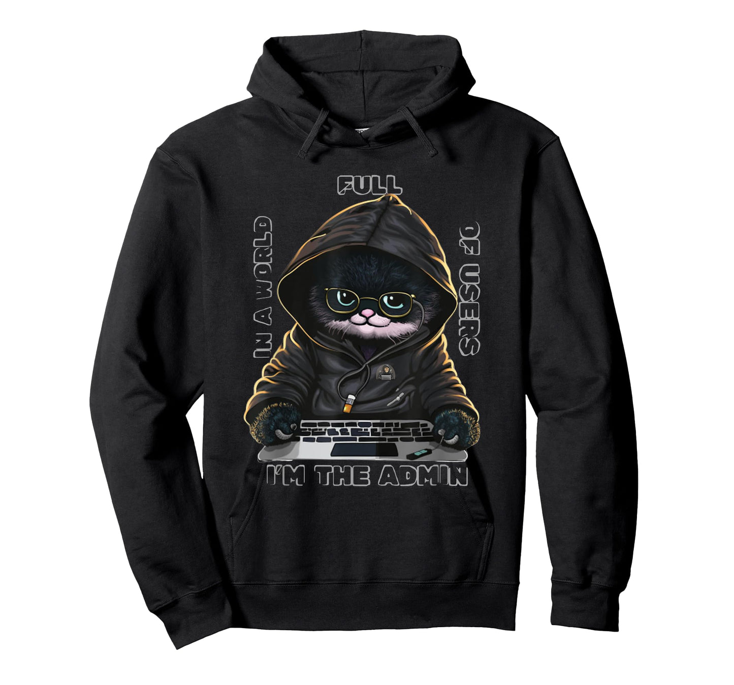 Cool Anonymous Cat Hacker - Hacker Cat Costume For Her/HIM Men Women Kids T-Shirt