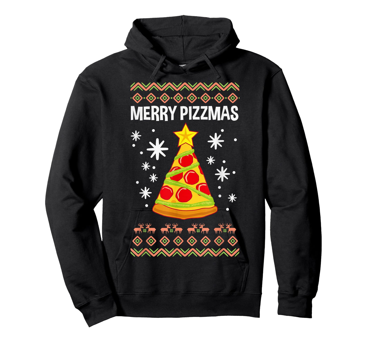 Funny Christmas Pizza Merry Pizzmas Ugly Xmas T-Shirt
