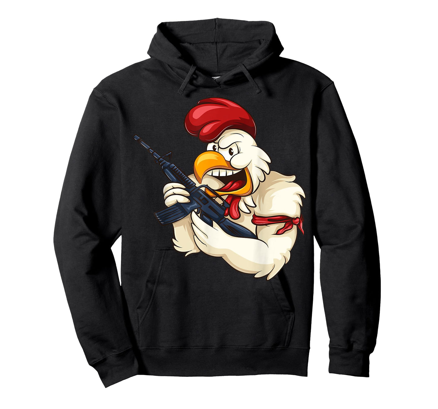 Angry Chicken Cartoon Weapon | Rooster Funny Gun Farmer Gift T-Shirt