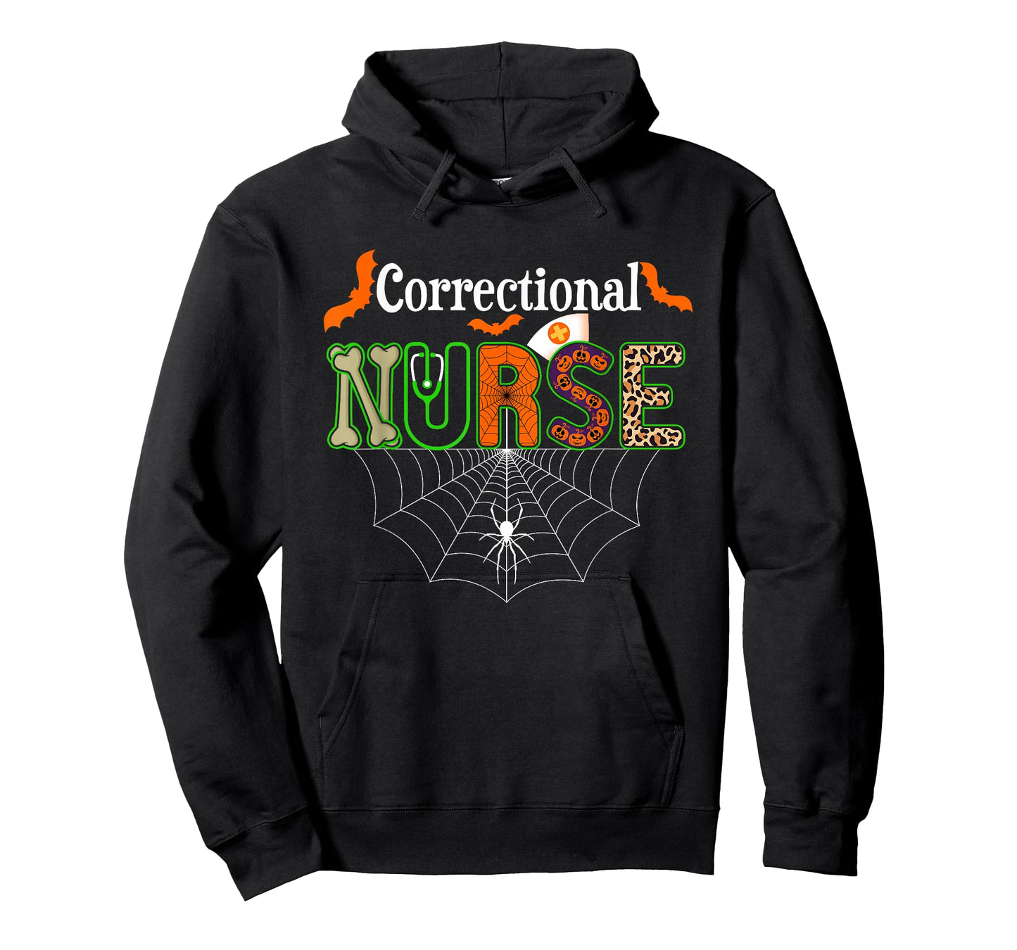Correctional Nurse Halloween Pumpkin Leopard Stethoscope T-Shirt