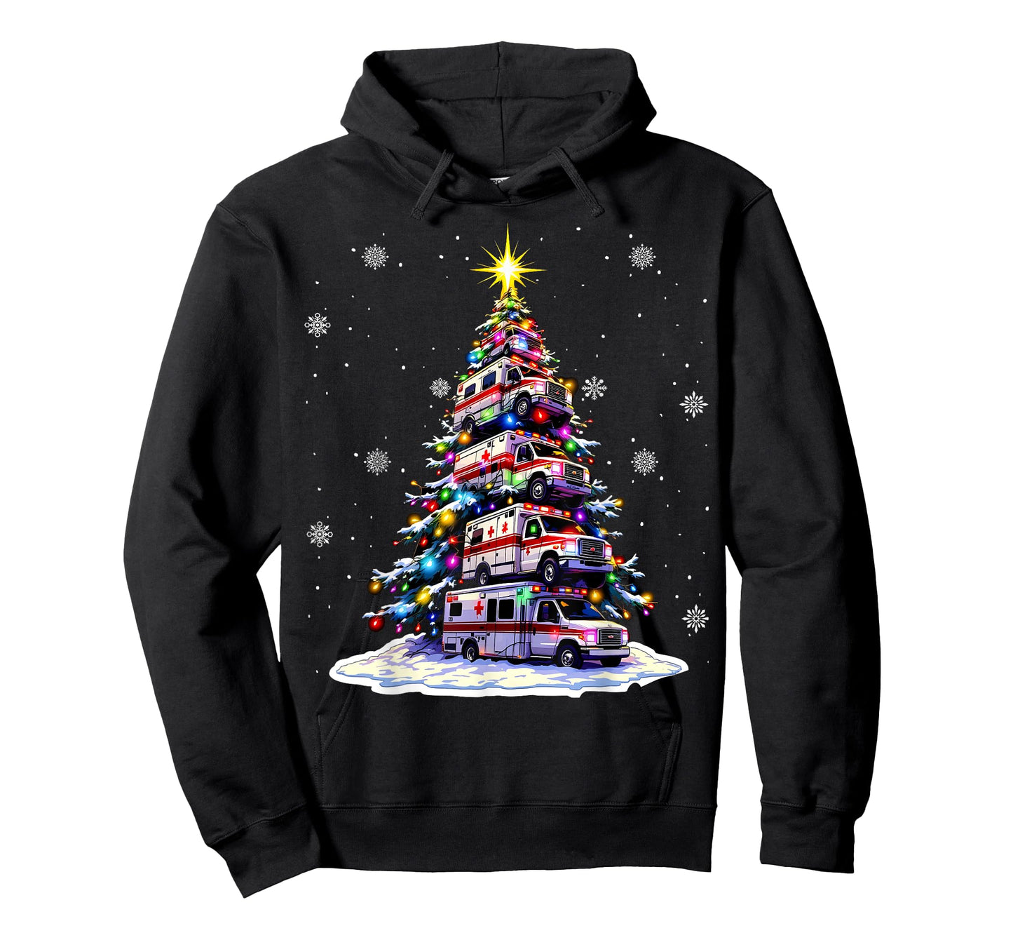 Ambulance Christmas Tree Funny Holiday EMS Medical Workers T-Shirt