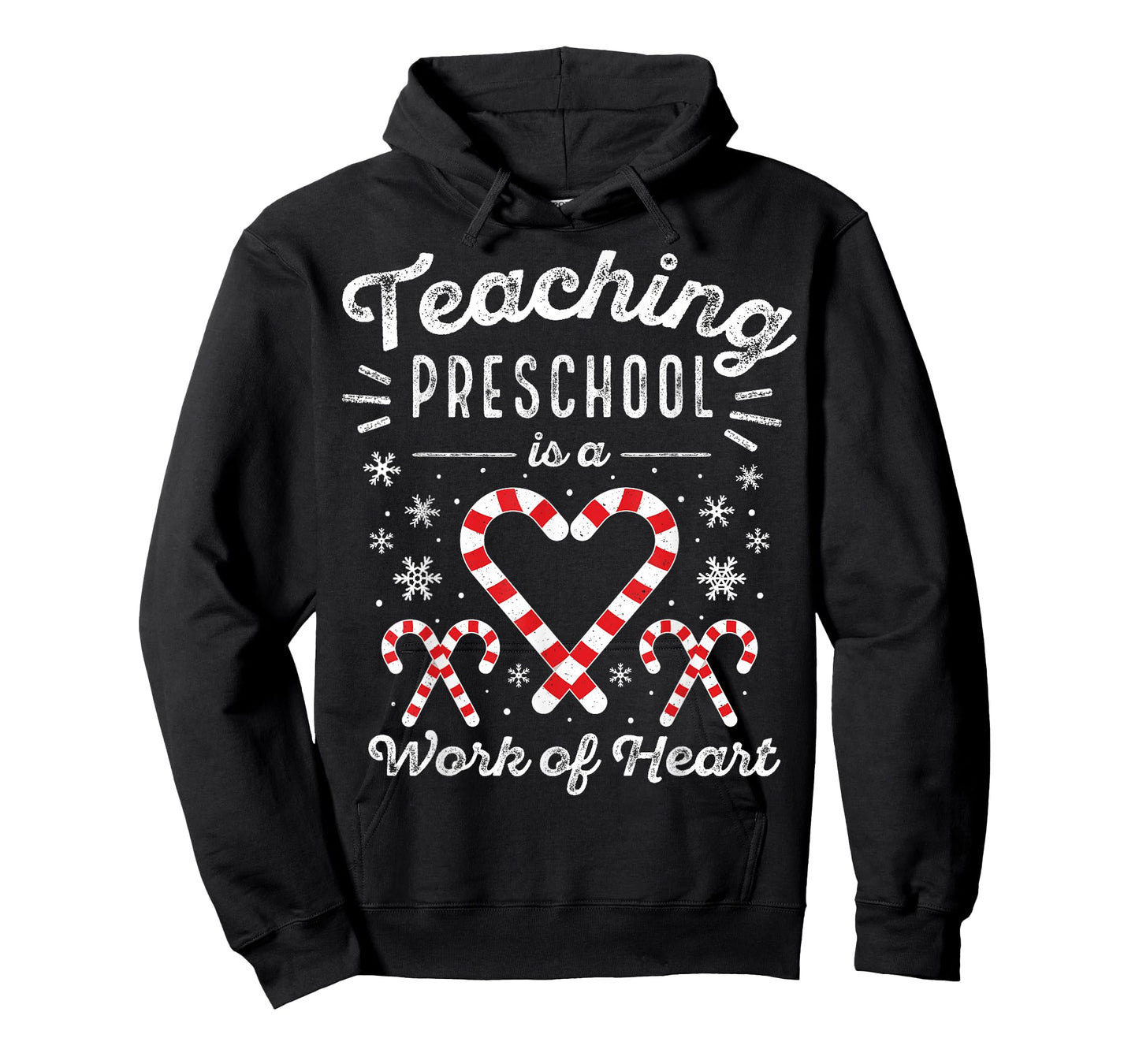 Christmas Candy Cane Work of Heart Pre-K & Preschool Teacher T-Shirt for Men Women Kids