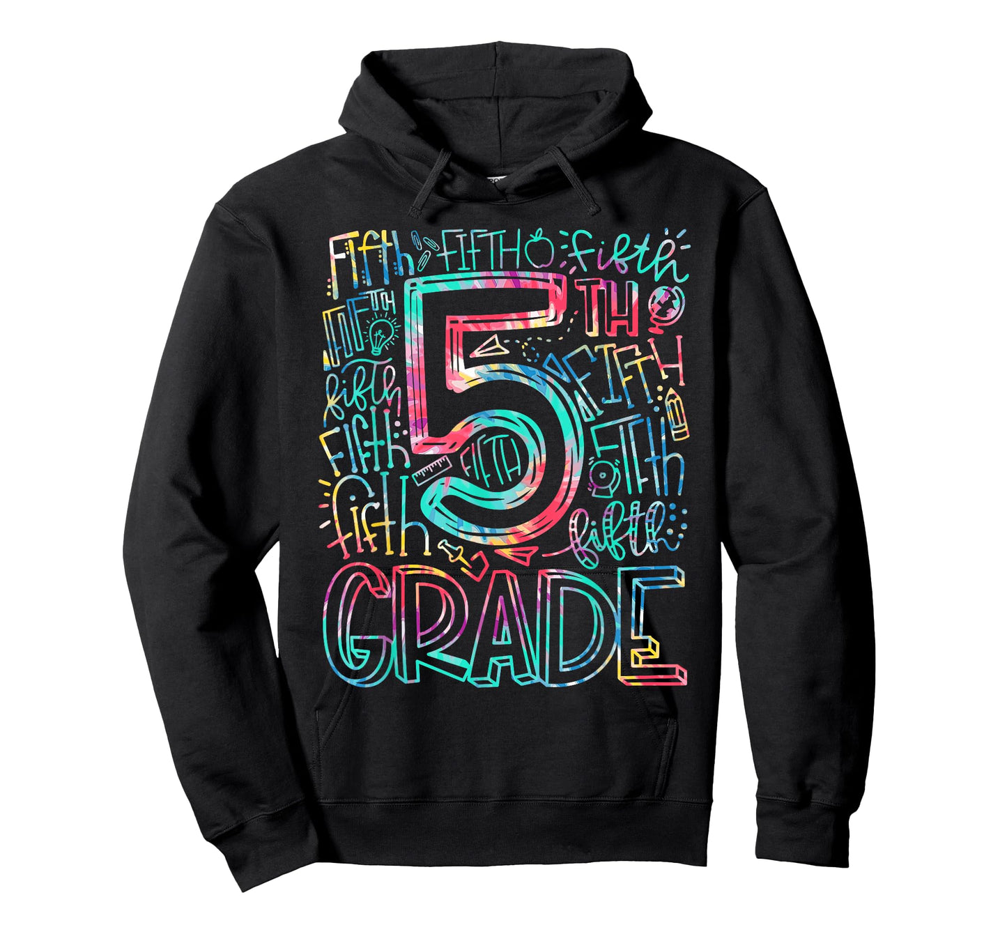5th Grade Typography Team Tie Dye Back to School Teacher Kid T-Shirt