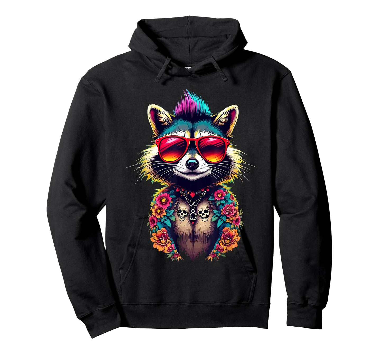 Cute Raccoon Punk Rock Mohawk Rocker for Toddlers Boy Kids T-Shirt