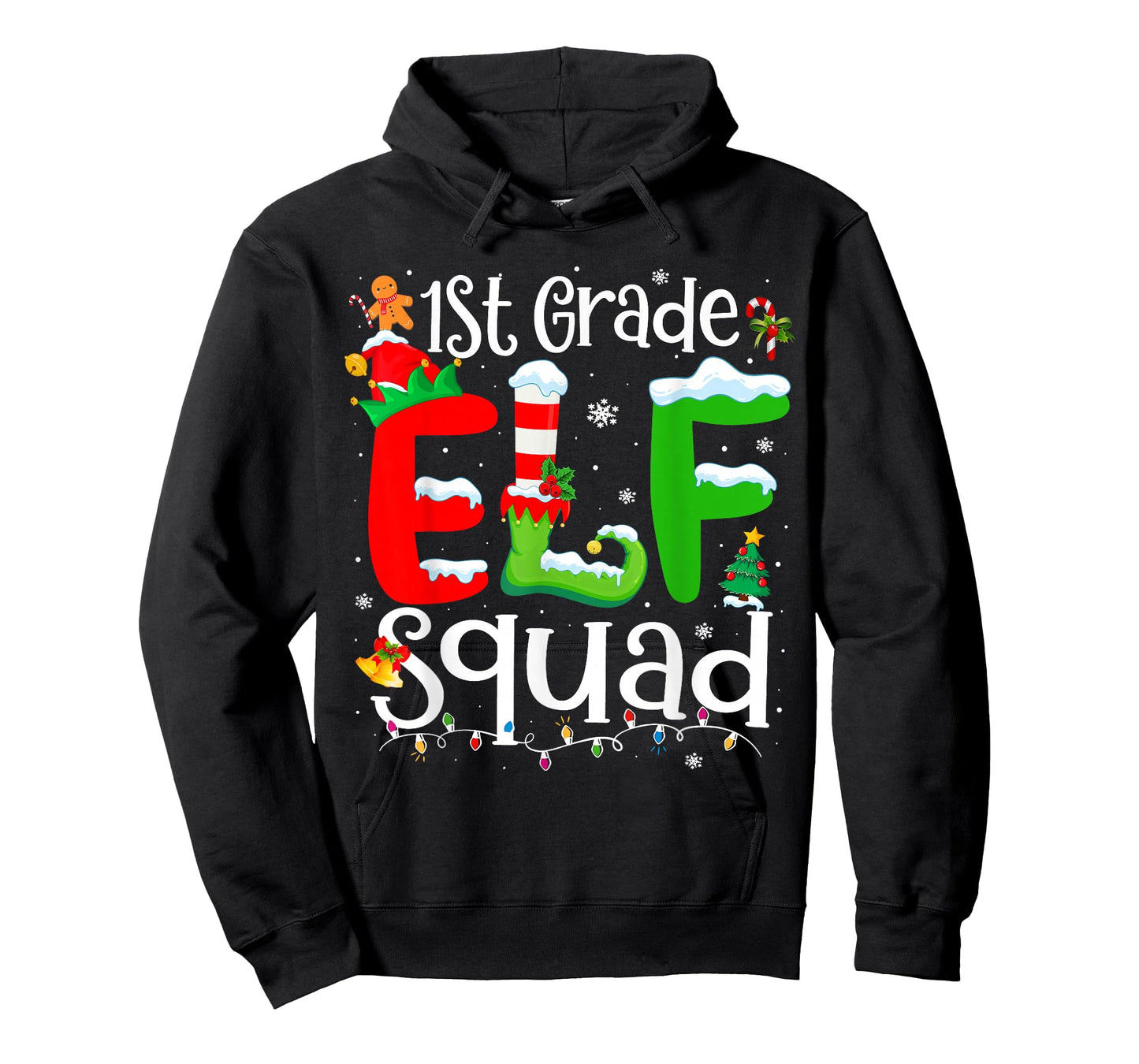 1st Grade Elf Squad Funny Teacher Christmas Students T-Shirt