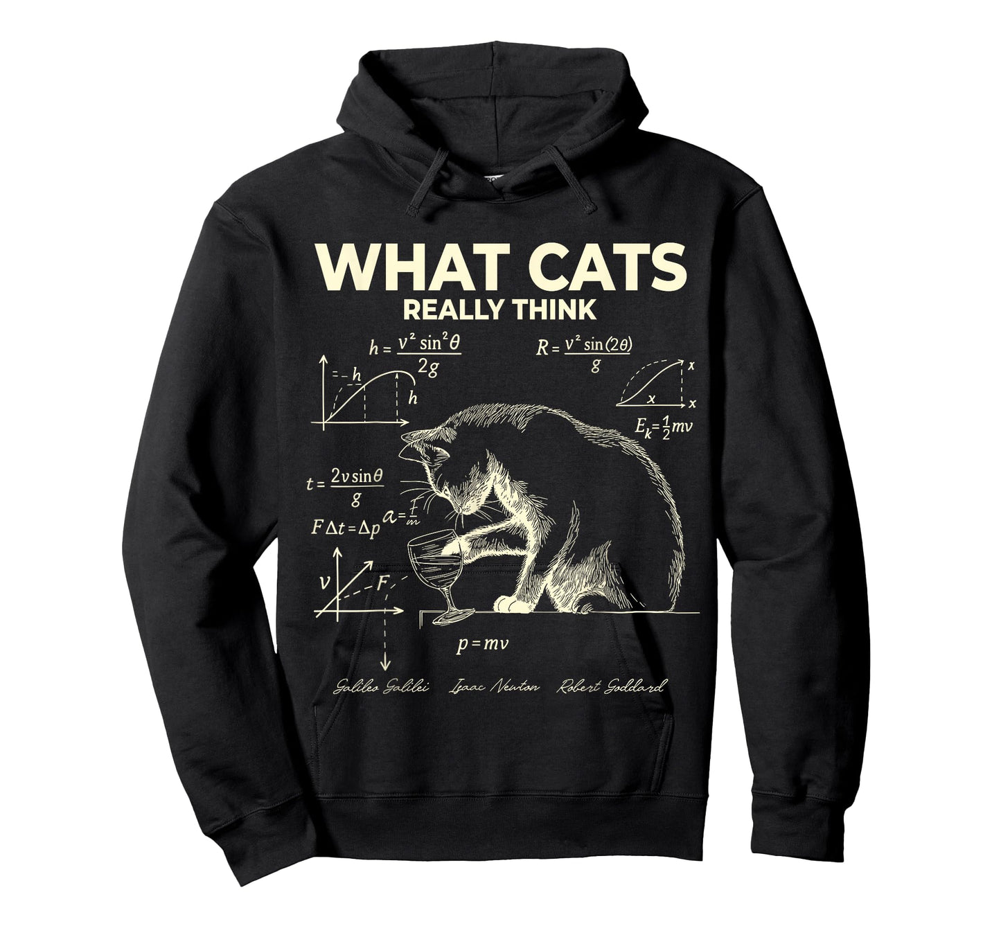 Funny Science Physics Cat Meme What Cats Really Think T-Shirt