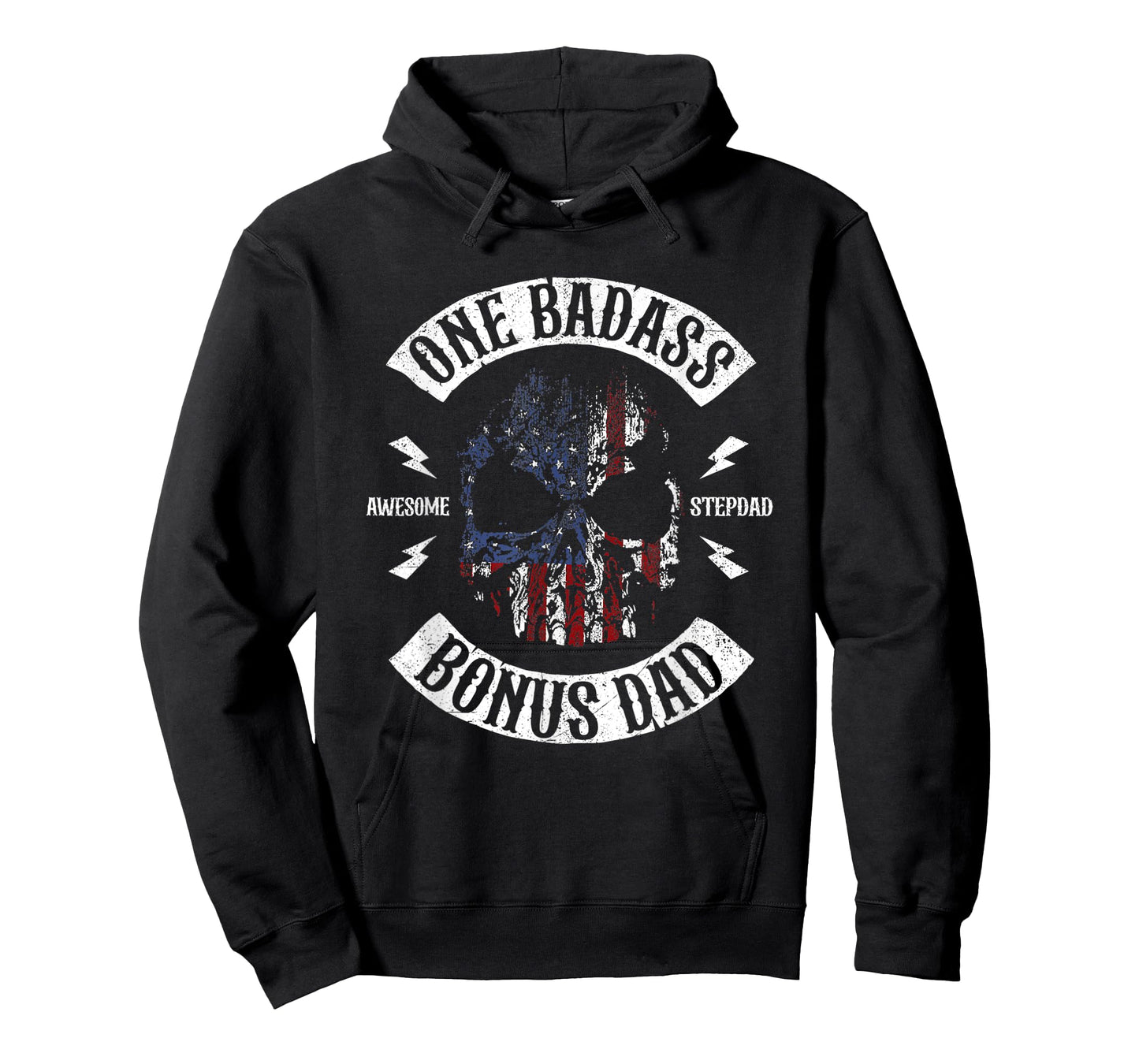 Mens One Badass Bonus Stepdad Birthday Step Dad Fathers Day T-Shirt
